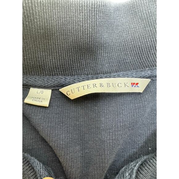 Cutter & Buck Men’s Sz L Blue 1/4 Zip Preppy Mock Neck Classic Sweater Pullover - Picture 3 of 7